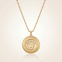 CHAÎNE MILITAIRE + PENDENTIF COURONNE