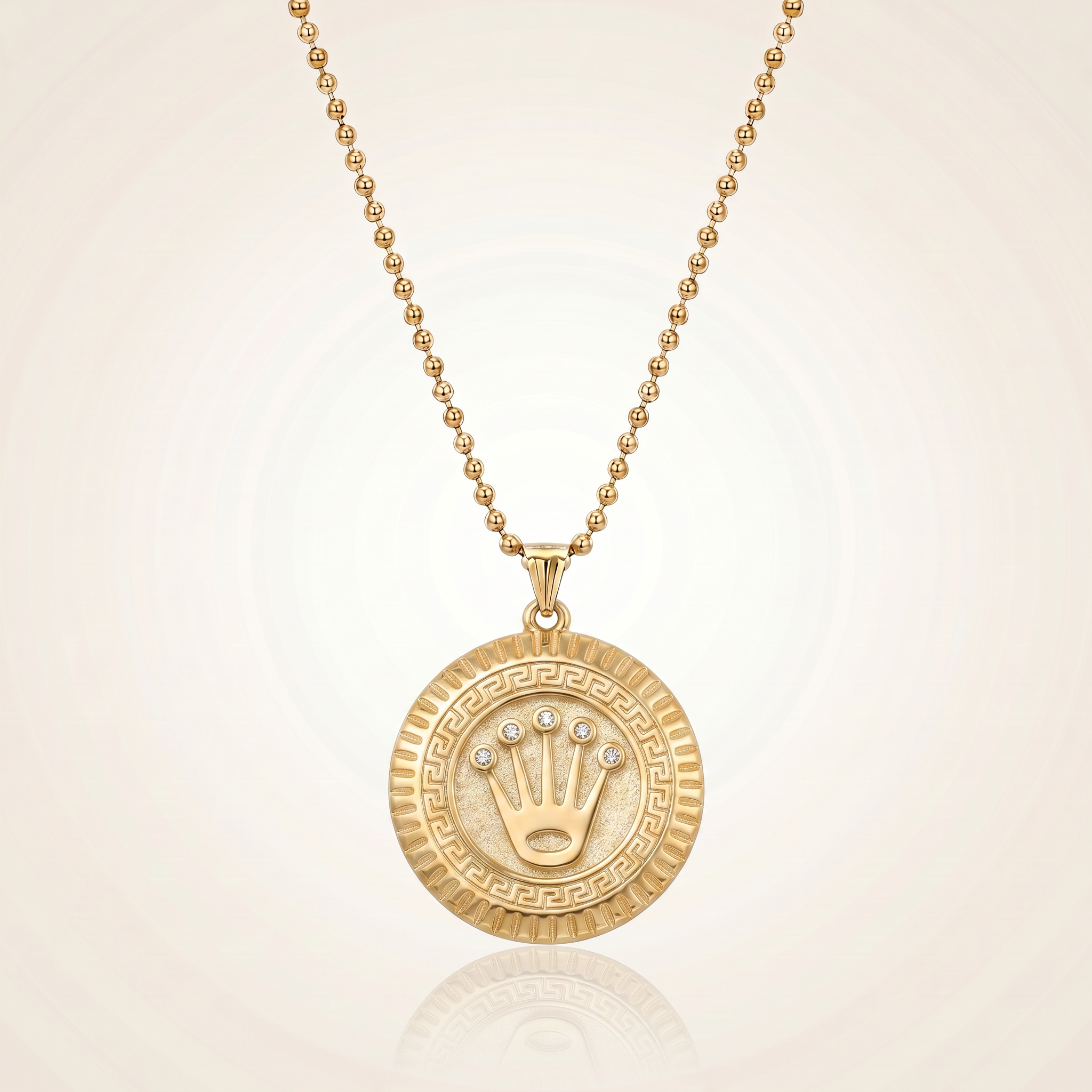 CHAÎNE MILITAIRE + PENDENTIF COURONNE
