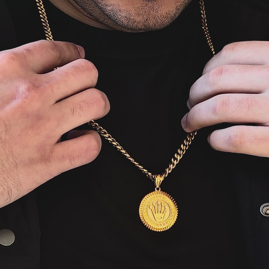 SET CHAÎNE CUBAIN 6 MM + COURONNE