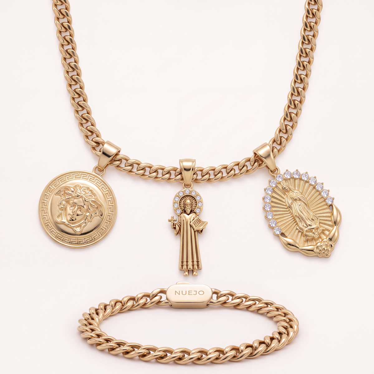 Ensemble Cubain 6mm + Pendentif Au Choix