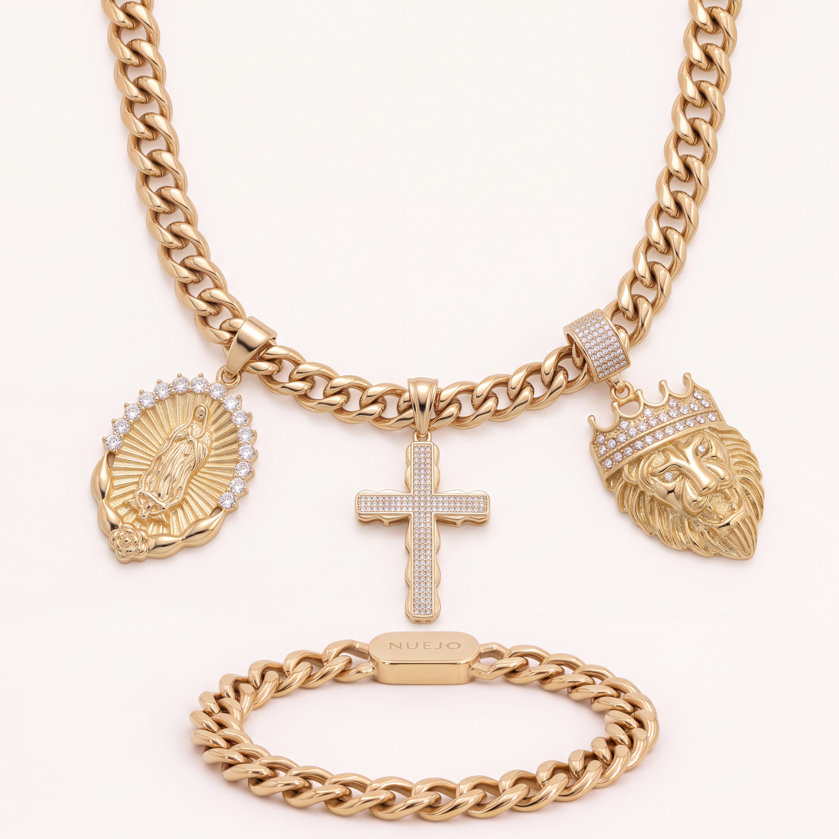 Ensemble Cubain 9mm + Pendentif Au Choix